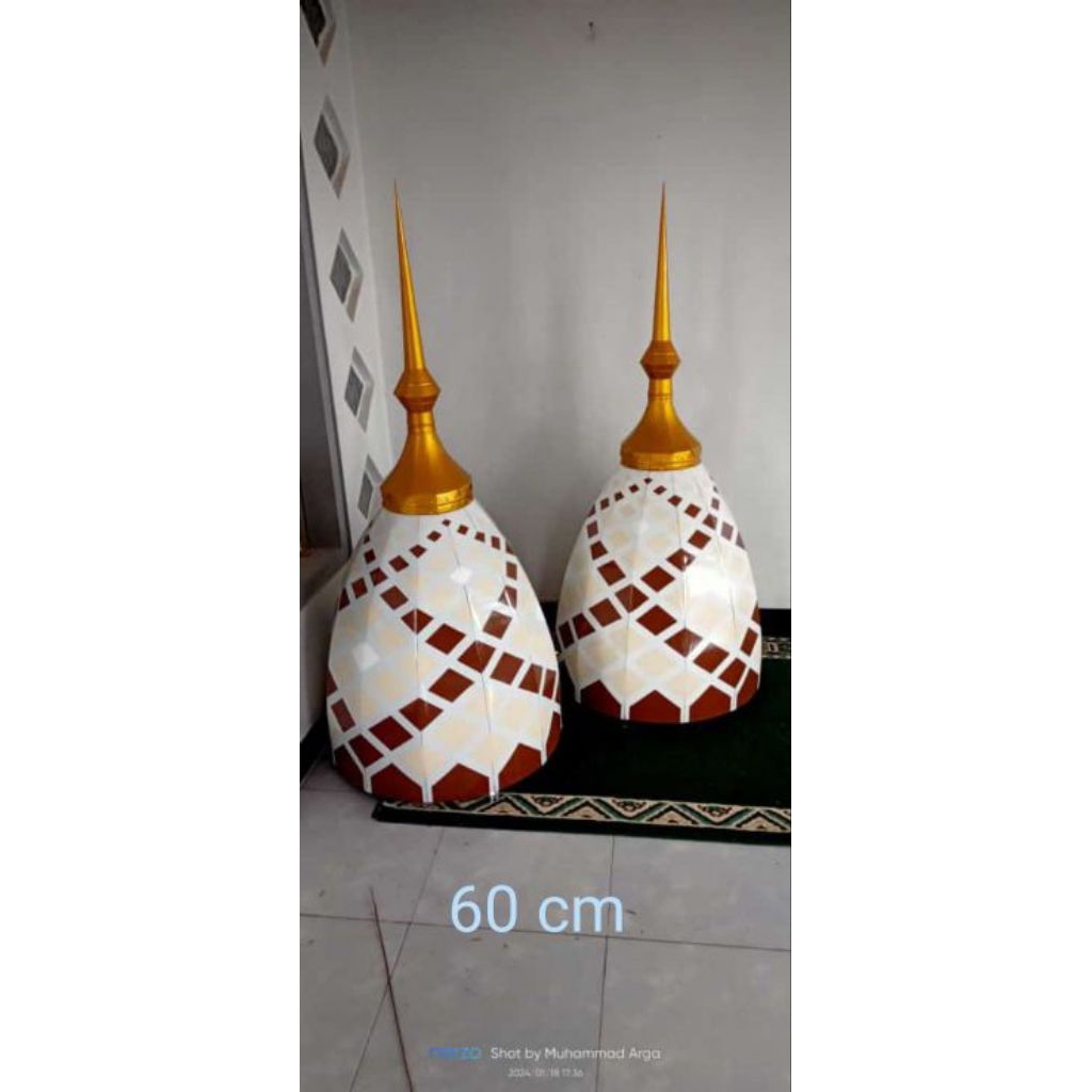 Kubah Masjid musholla galvalum dekoratif ukuran lubang bawah 60 cm