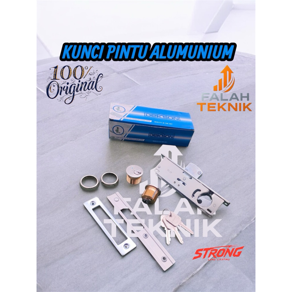 KUNCI SWING PINTU ALUMUNIUM KEY SILINDER BULAT DEKSON 8128 ALUMINIUM ASLI