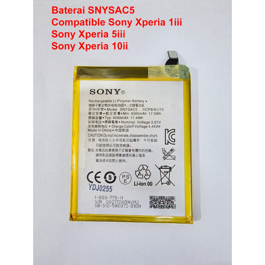 Baterai SNYSAC5 Compatible Sony Xperia 1iii / Xperia 5iii / Xperia 10iii