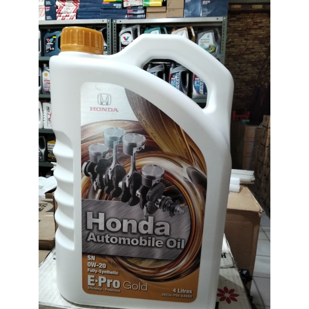 Oli Mesin Honda E-Pro Gold 0W-20 4 Liter - Fully Synthetic, Kompatibel untuk Semua Mobil Honda