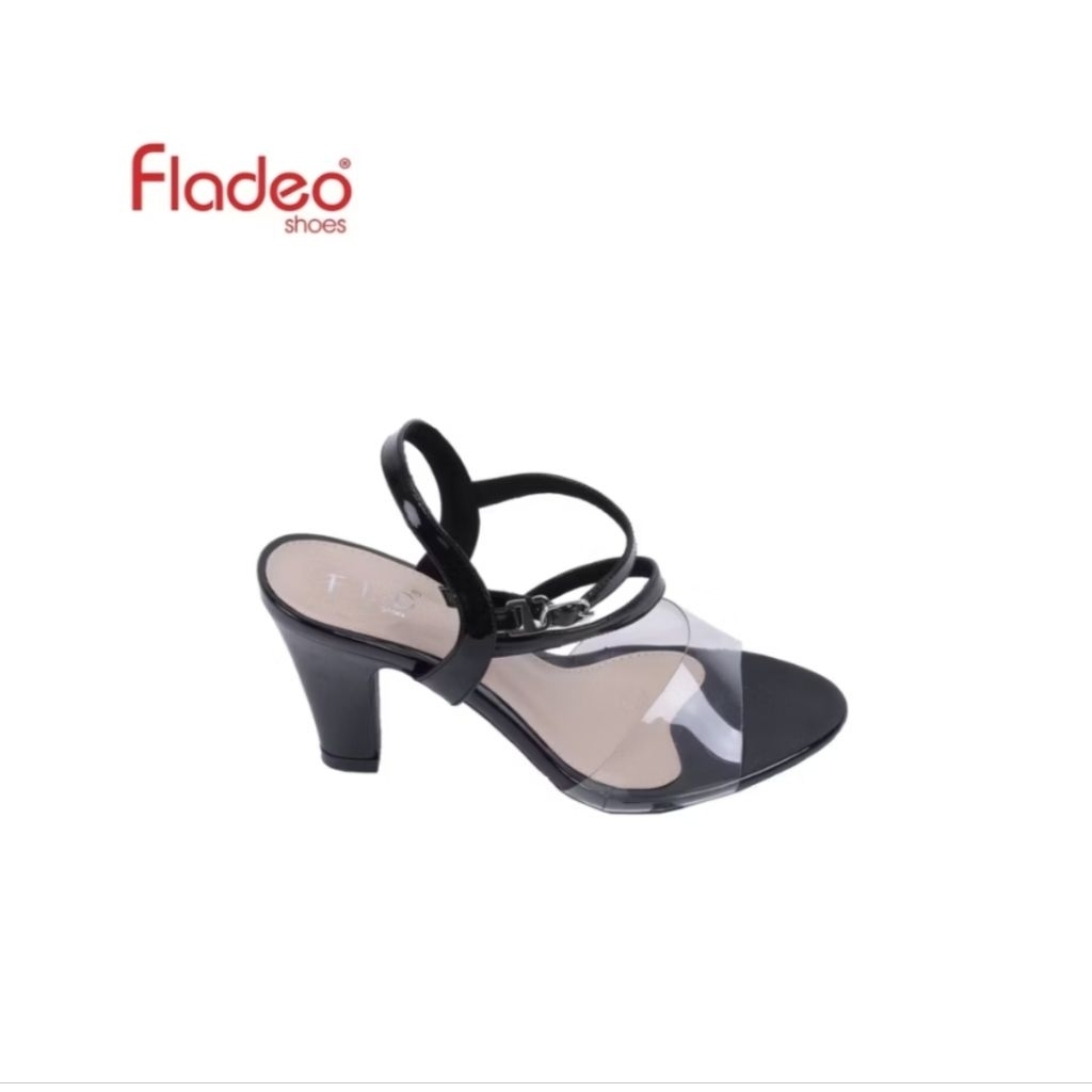 Preloved sandal heels tali wanita fladeo warna hitam size 38