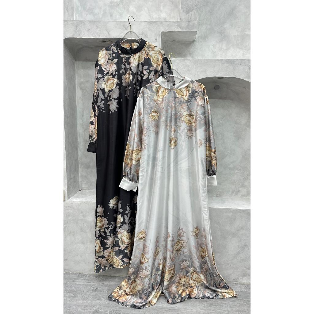 LICERIA.FASHION.STORE/Gamis Silk Printing/Gamis Premium/Gamis Wanita Elegan Mewah