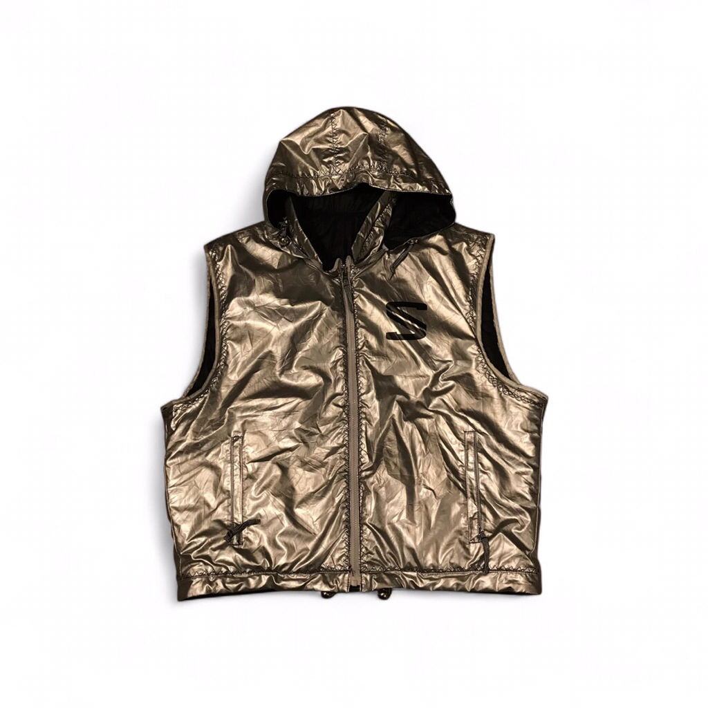 Vintage Salomon Tech Goretex technical Vest Gorpcore  Silver  Size L  Pxl : 67 x 68 cm