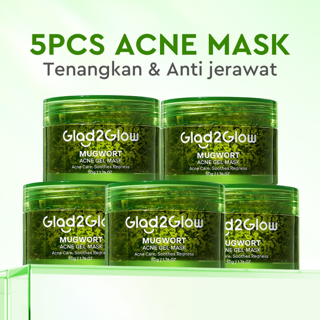 [Hemat 5PCS]Glad2Glow Clay Stick&Face Mask Complete Series-Pomegranate Brightening/Mugwort Salicylic