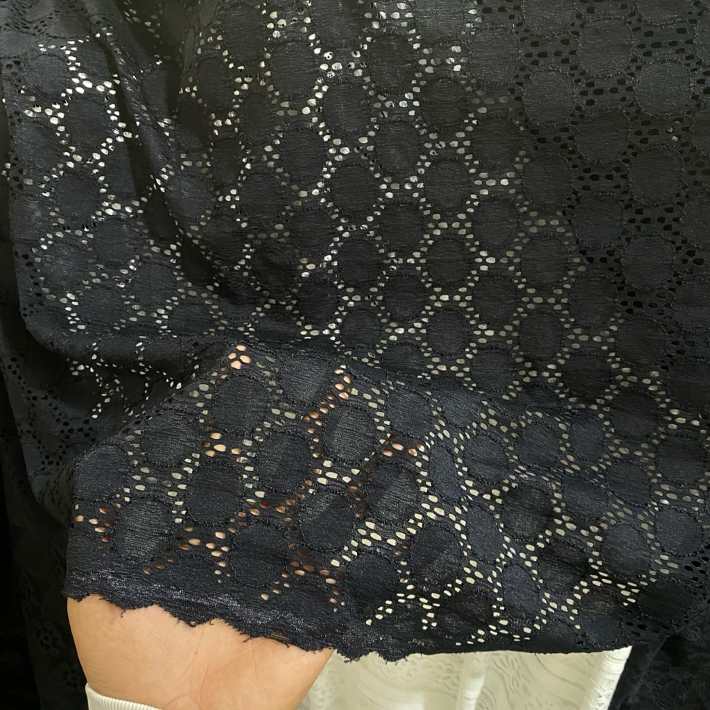 kain brukat hitam premium import garment