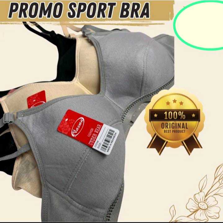 SOREX Bra Sporty Tanpa Kawat Busa Tipis Katun Knit 34-40 Multiwarna