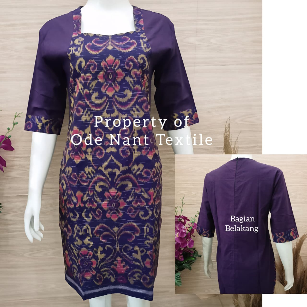 DRESS ENDEK TENUN HANDMADE WANITA / DRESS ENDEK KOMBINASI WANITA / DRESS ENDEK WANITA FULL FURING