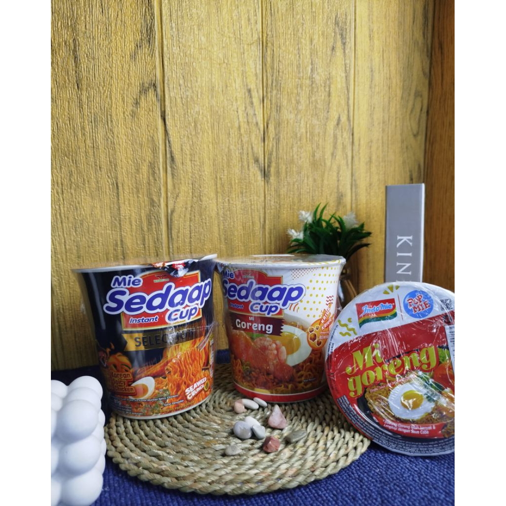 Paket 3 pcs (Mie Sedap Selection KSC cup + Sedap Goreng Cup + Pop Mie indomie goreng)