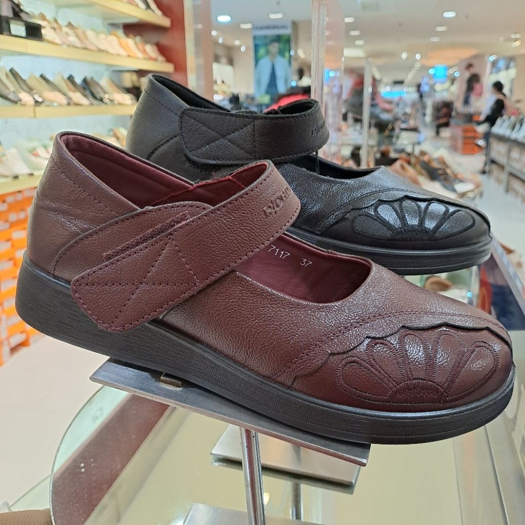 sepatu kulit wanita Rohde hak 3 cm