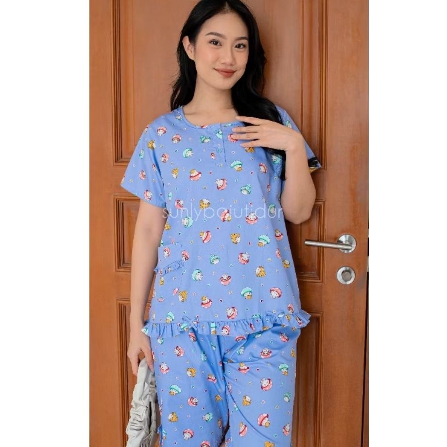 Baju Tidur Sunly Jumbo Size 2L C.3/4 bunstripe & moku & makiko