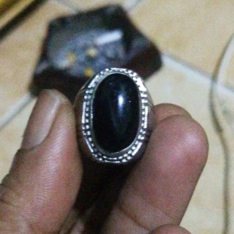 cincin batu akik Sepah Black Opal Banten natural