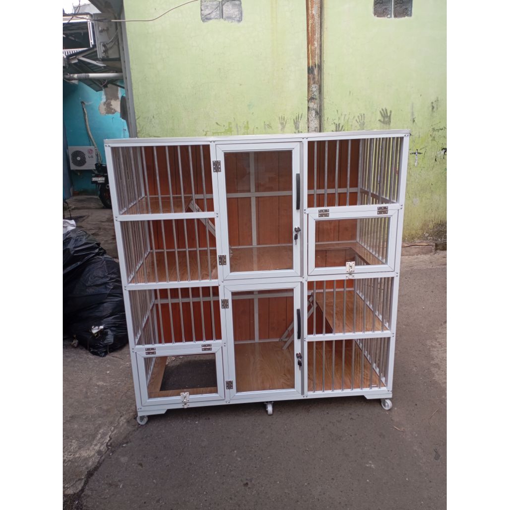 KANDANG KUCING ALUMUNIUM JUMBO 2 TINGKAT
