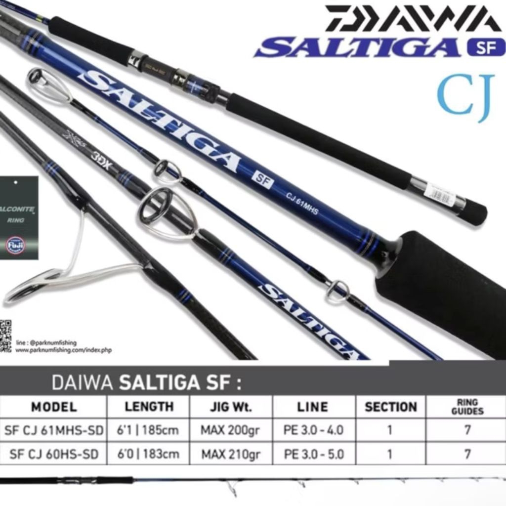 Joran jigging Daiwa SALTIGA SF CJ 61MHS | SALTIGA SF CJ 60HS | SALTIGA SF CJ 61MB | Spinning | Overh
