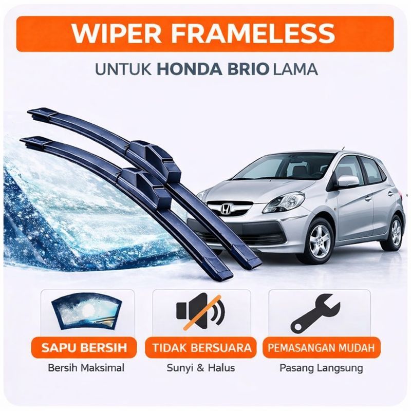Wiper Frameless Brio Lama Wiper Brio 2017 Wiper Brio 2016 Wiper Brio 2019 Wiper Depan 1 Set