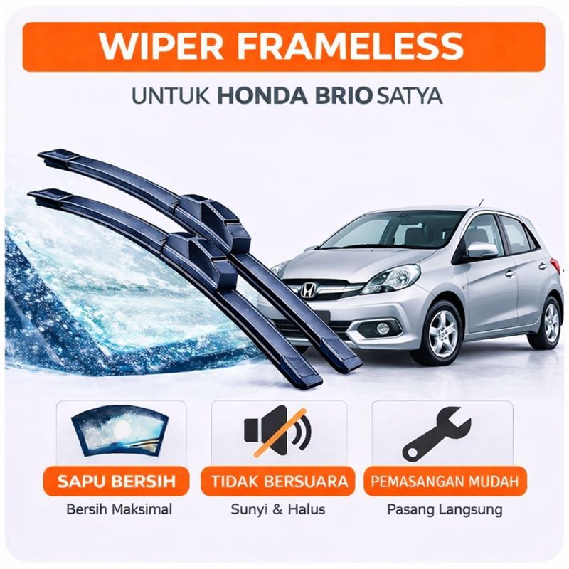 Wiper  Frameless Brio Satya Wiper Brio Satya 2025 Wiper Brio Satya 2024 Wiper Depan Brio Satya Wiper