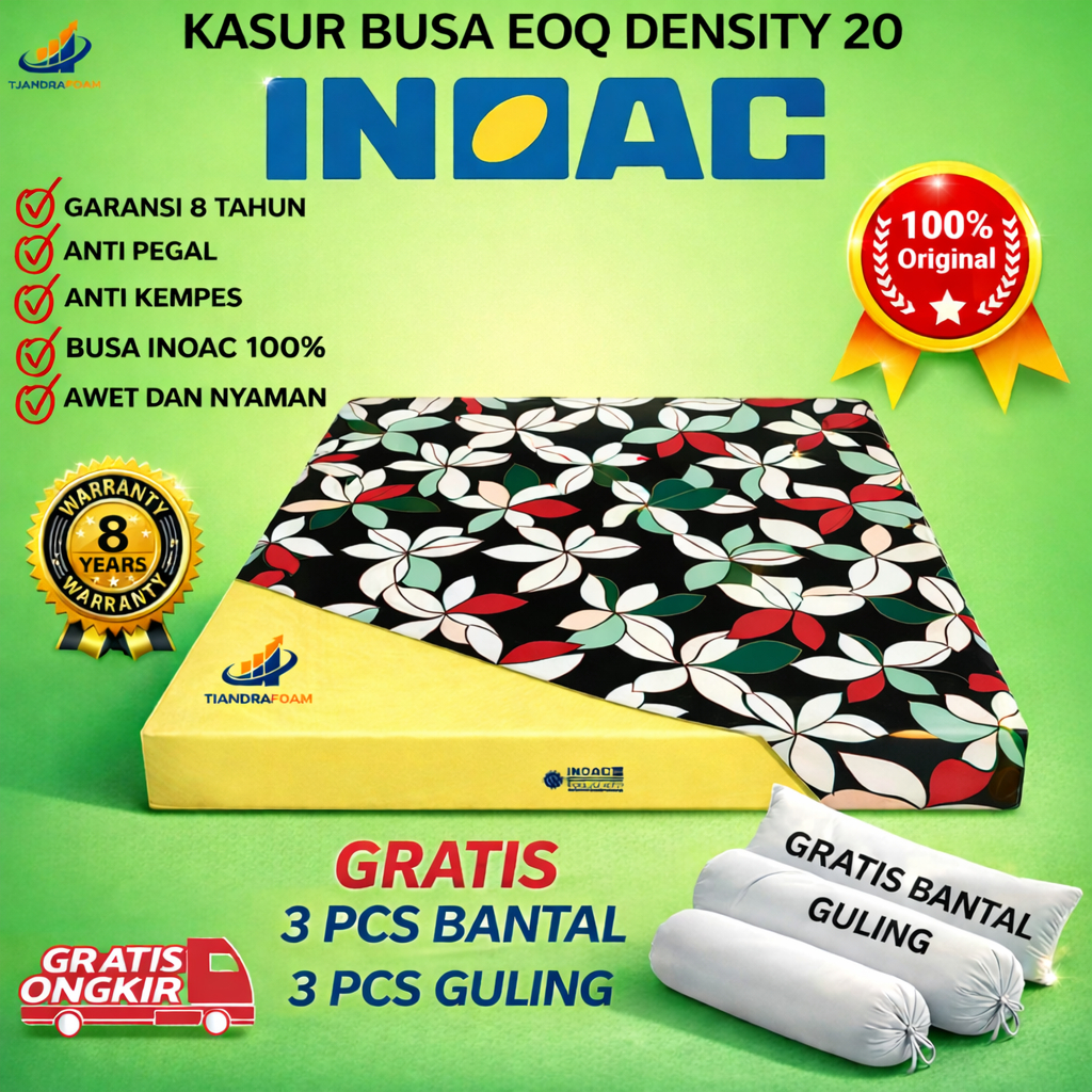 Kasur Busa Inoac Asli Original EOQ D20 Matras Warna Busa Kuning All Size Garansi Resmi 8 Tahun 200x2