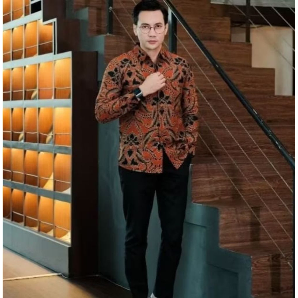 Kemeja Batik Adiyatma atasan Lengan Panjang Pria Premium SlimfitLapis Puring
