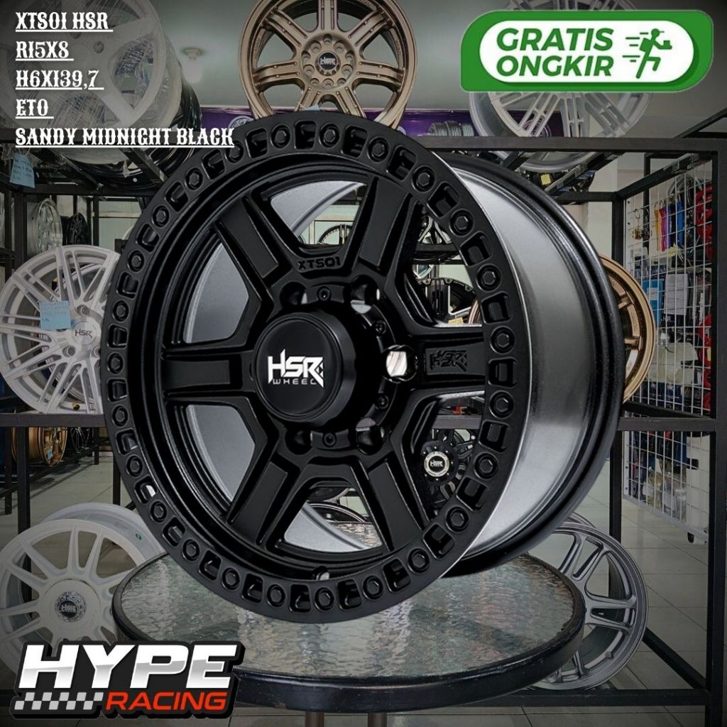 Velg Mobil XTS01 HSR Ring 15 model Offroad R15 untuk Pelek HILUX DC , MUX , TRITON , BLAZER