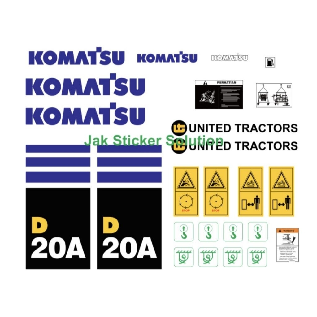 Stiker Dozer Komatsu D20A Decal Sticker