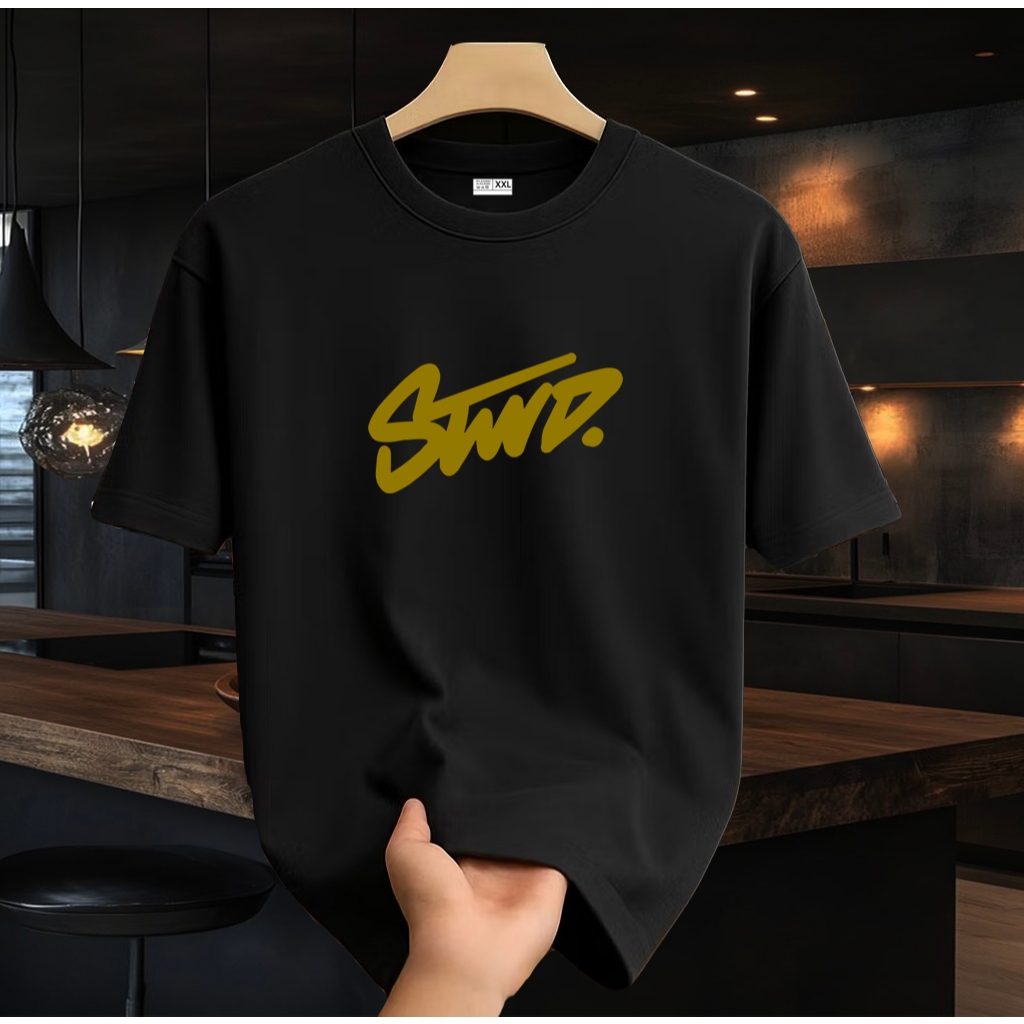 Baju Kaos Pria & Wanita Lengan Pendek / Shirt STWD Gold / Baju Kaos Distro Cotton Combed 24s Premium