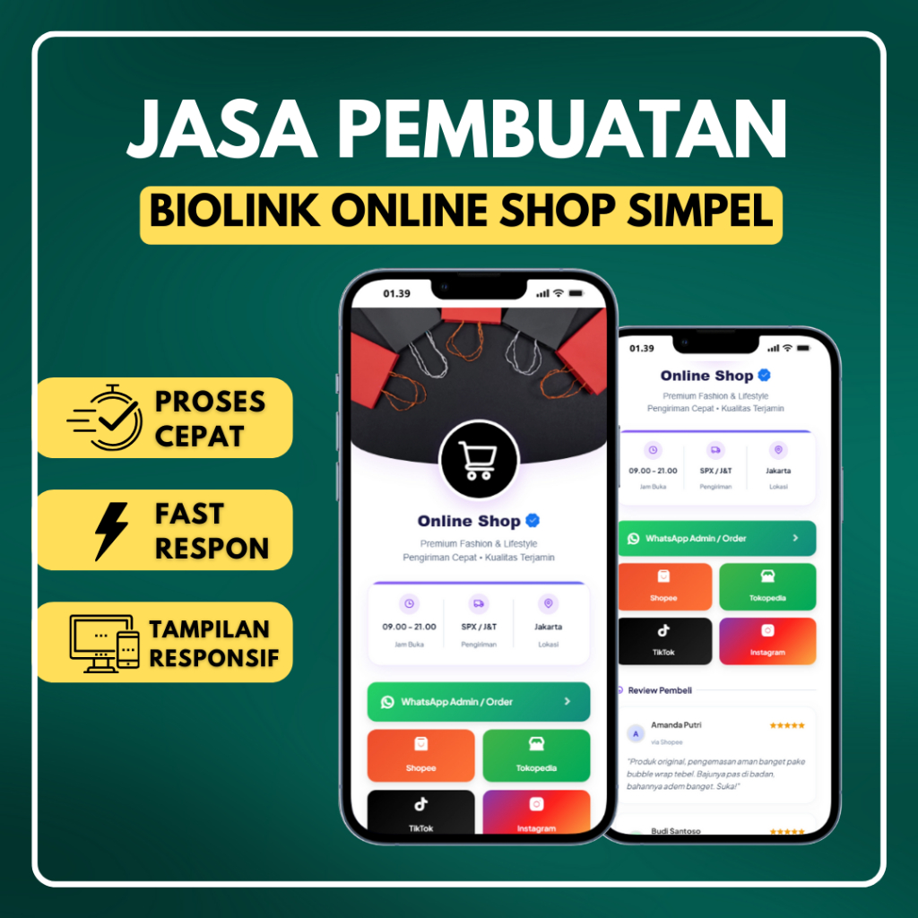 Jasa Pembuatan Biolink UMKM Profesional + Form WhatsApp | Jasa Biolink Harga Terjangkau Proses Cepat