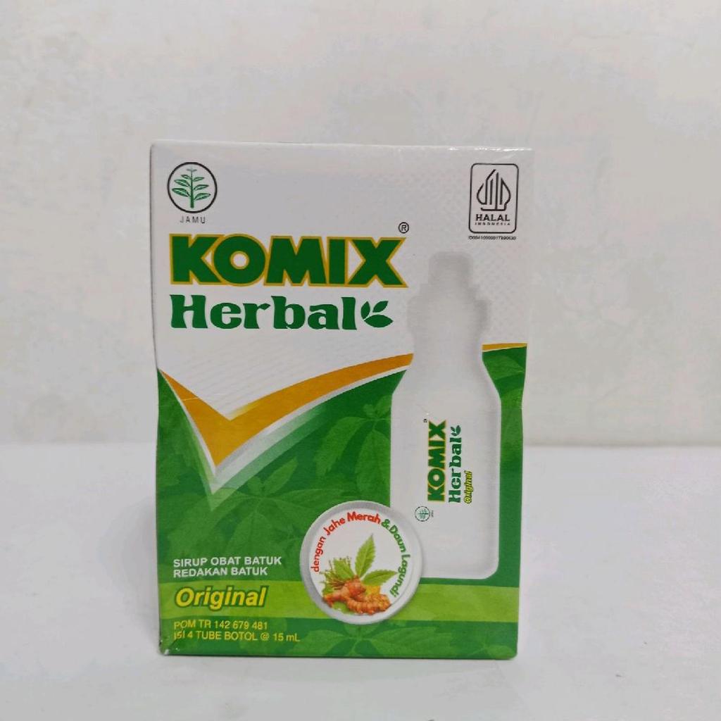 PROMO KOMIX Herbal Sirup Obat Batuk Cough Syrup Redakan Original 4 Tabung Tube Botol 15ml 15 ml 60ml