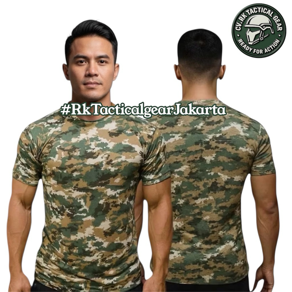 Kaos PDL Bahan Drifit Premium  Loreng  Sage Geeen TNI AD , AL, AU KOSTRAD KEMHAN 2025 Pria Adem dan 