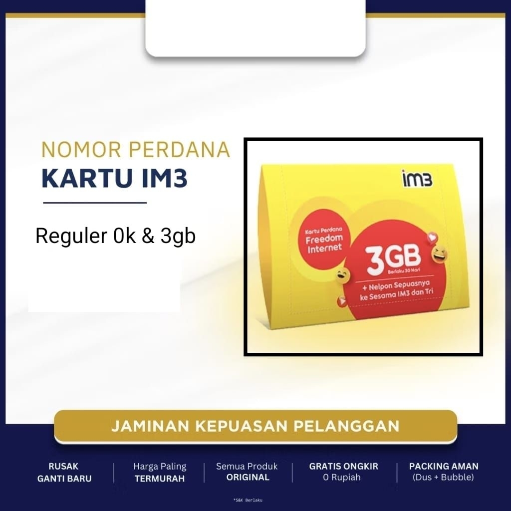 [ Best Seller ] Kartu Perdana Indosat Im3 Siap Pakai sung colox 0k tidak ada kuota Fresh murah