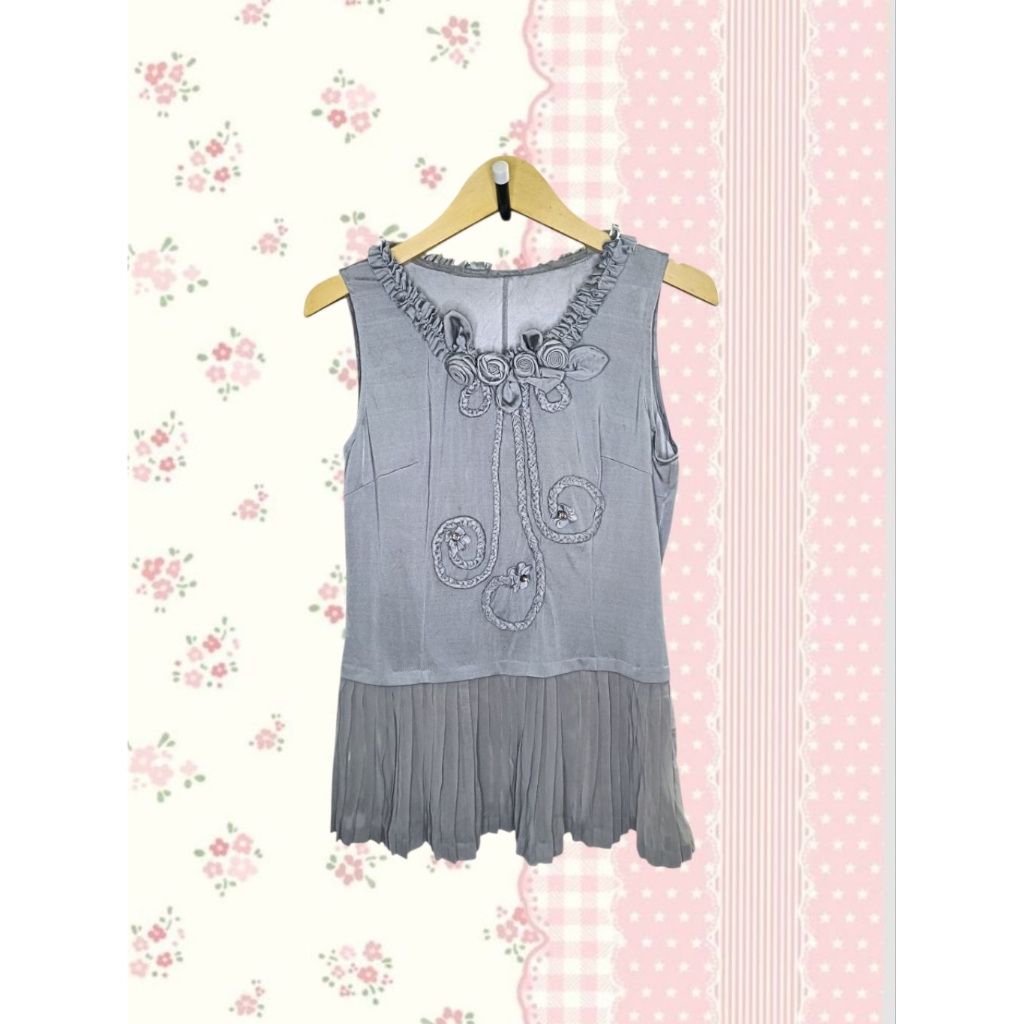 Vintage Baby Doll Embroidery Top Kawai 2000's