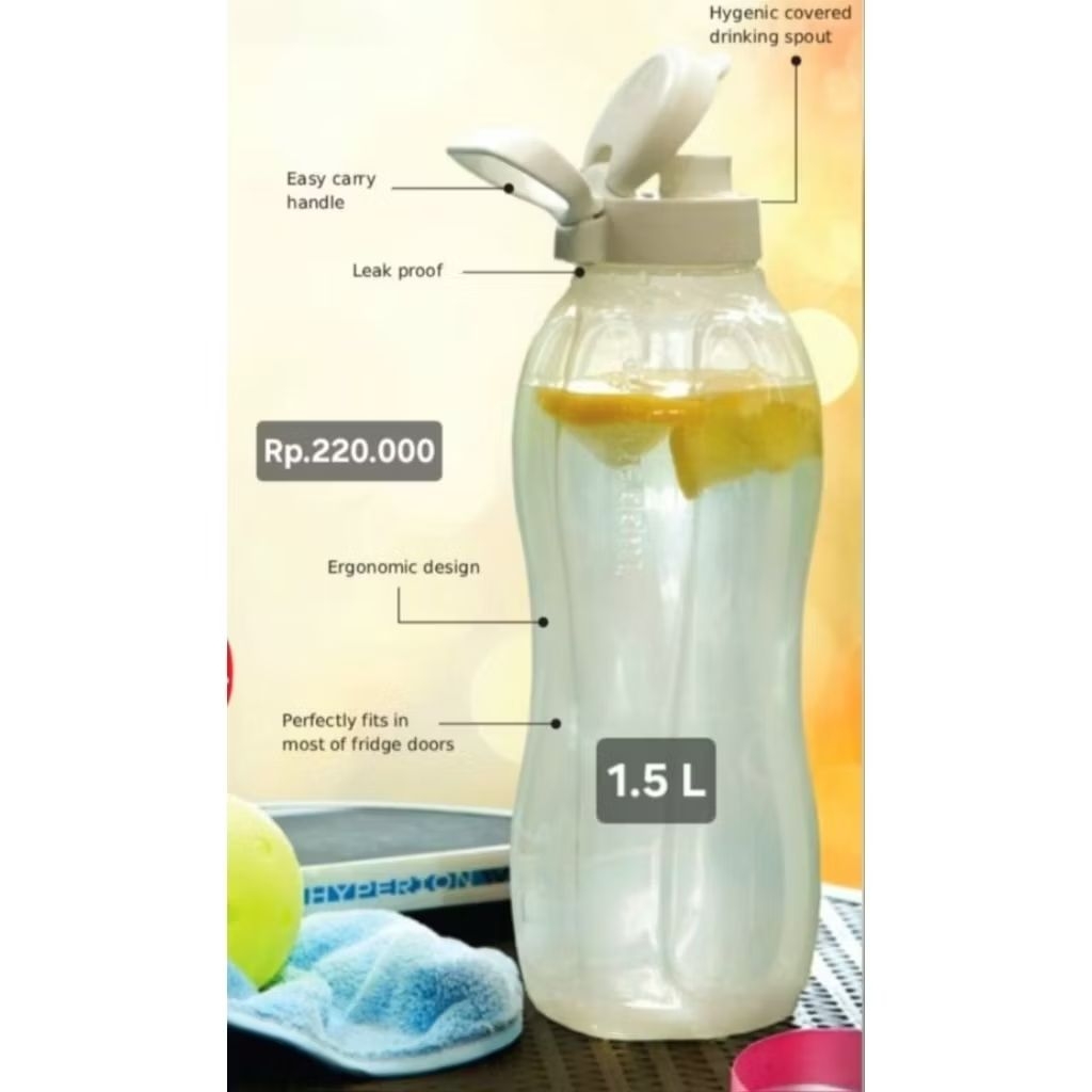 Tupperware Malaysial eco bottle 1.5lt  / Eco bottle 1.2 lt with strawl botol minum