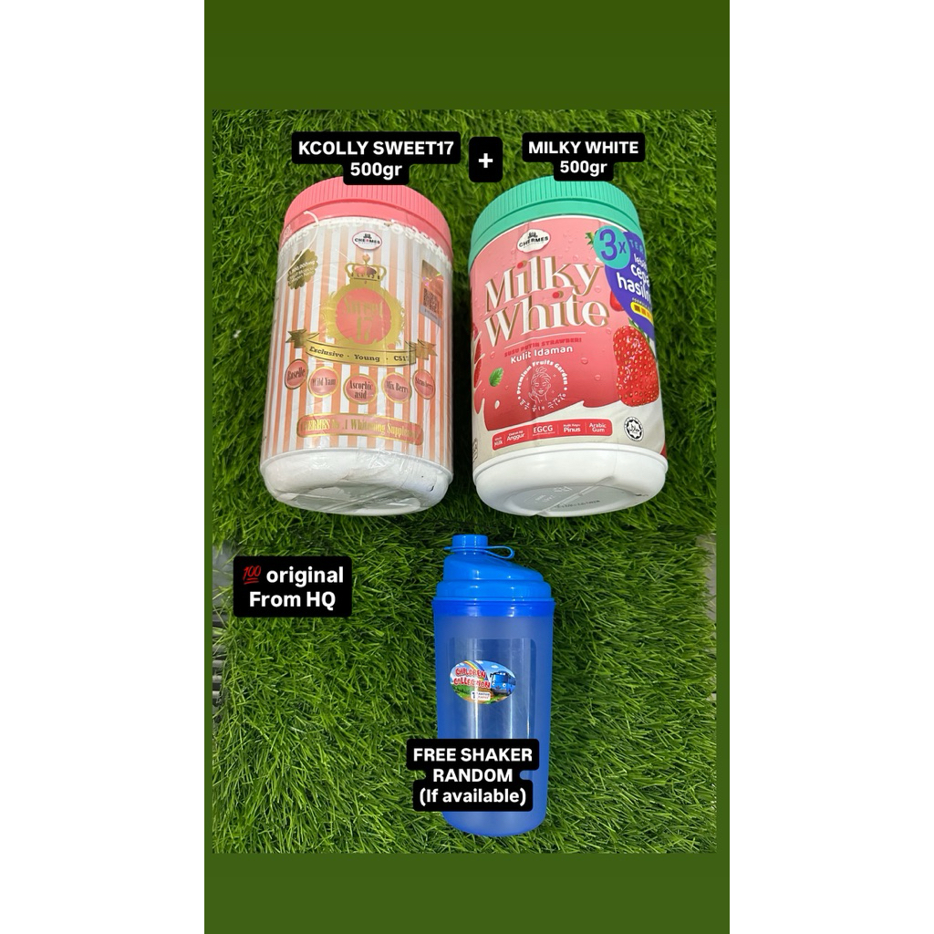 PAKET BUNDLING DOUBLE PENCERAH ( MILKY & KCOLLY SWEET17) + FREE SHAKER (ORIGINAL FROM HQ)
