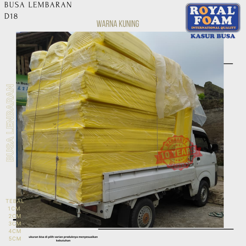 Busa kasur Tebal 3 Cm - 1cm Ukuran 200x100 cm Royal Foam Alas Tidur Lembaran Spons Spon Meteran Lapi