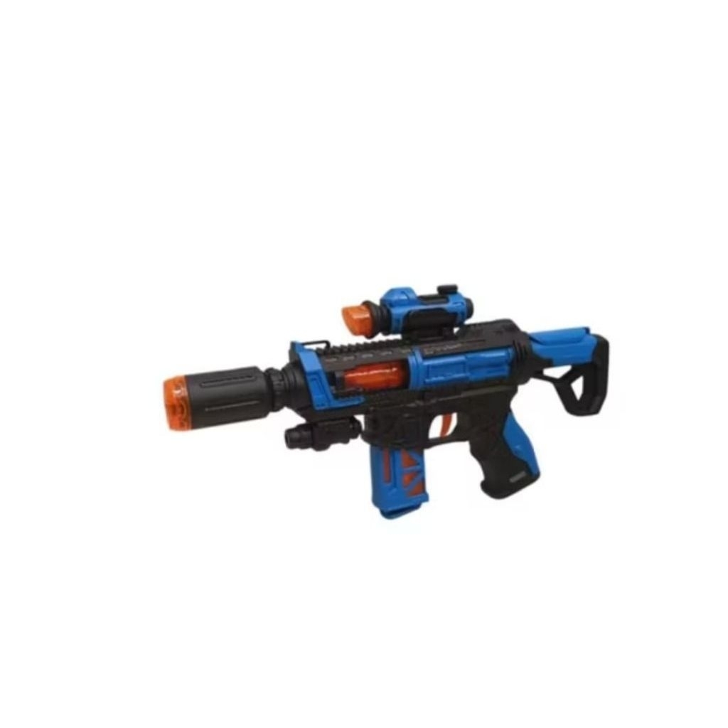 Mainan senjata elektrik yang dilengkapi dengan getar, asap, dan lampu