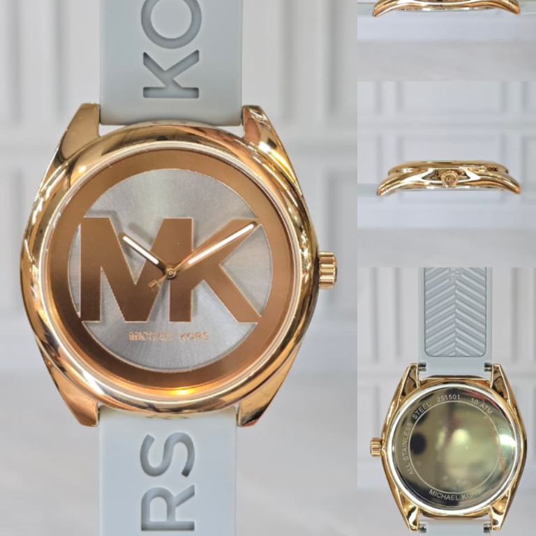 Jam Tangan Wanita MK7141 Silicone Strap 41mm Original