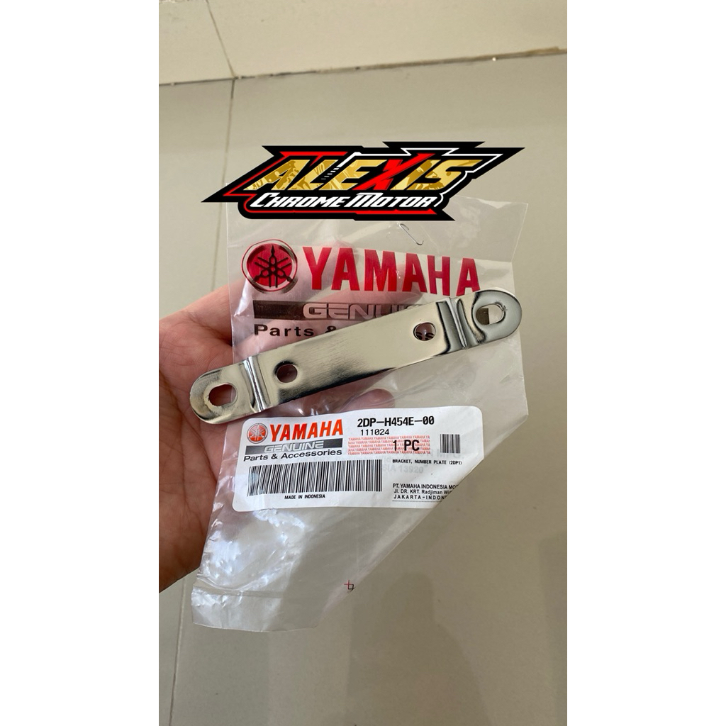BRACKET DUDUKAN PLAT NOMOR NMAX ORIGINAL YAMAHA FULL CHROME