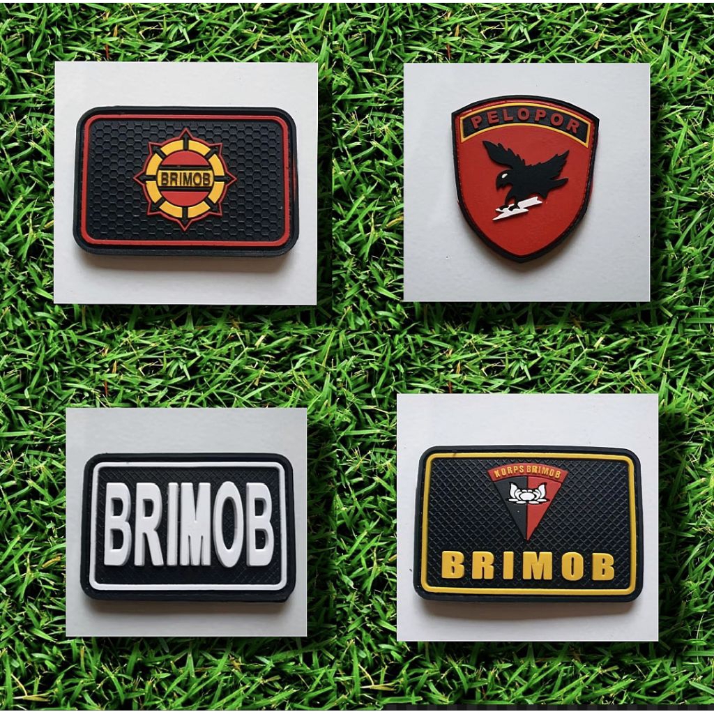 Patch ruber logo brimob/plopor/tulisan brimob/brimob roda/ patch ruber