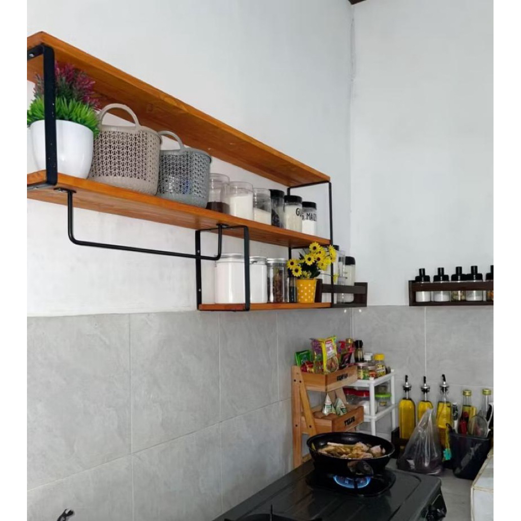 RAK DINDING DAPUR / RAK BUMBU DAPUR / RAK TEMPEL DINDING GANTUNG