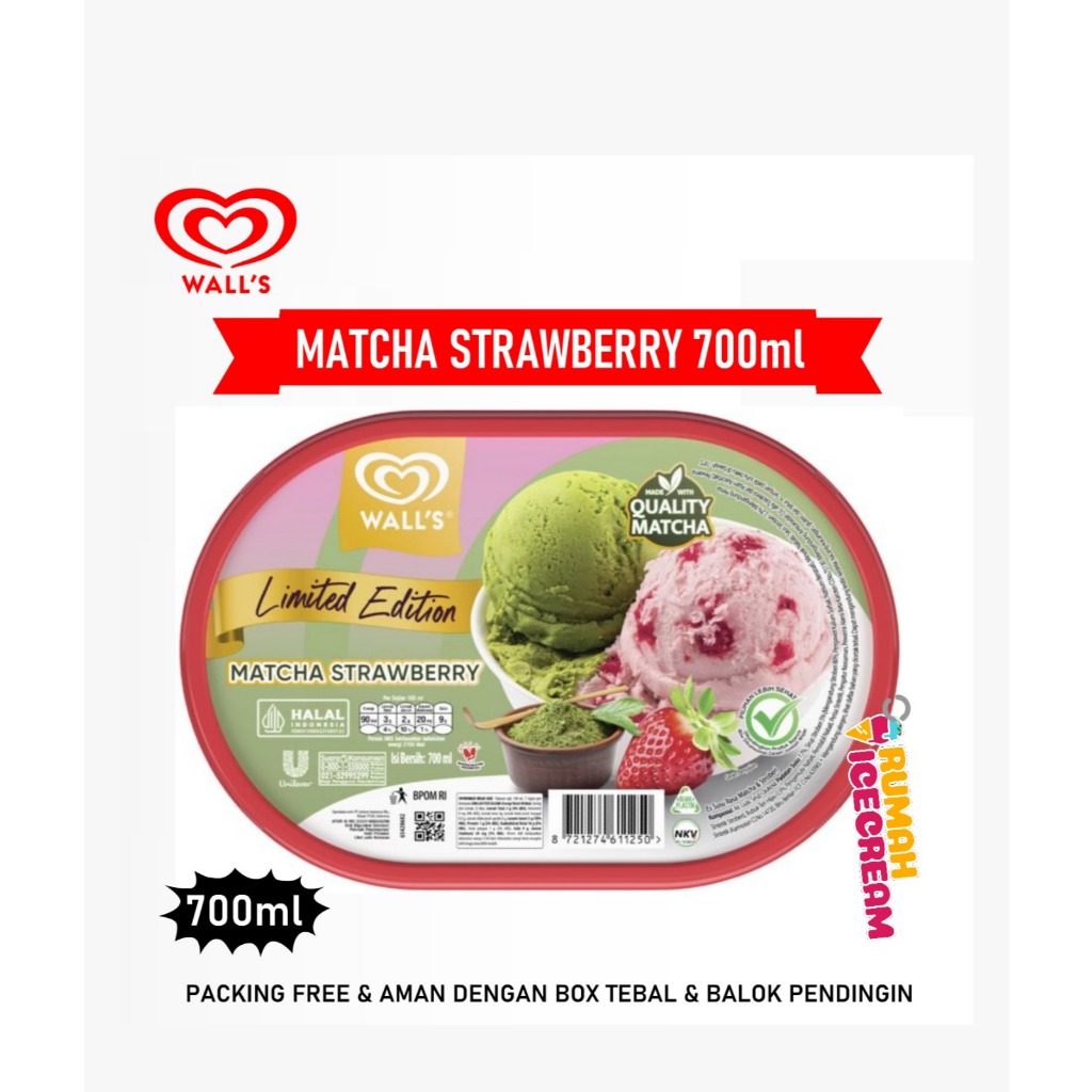 Es Krim Walls 700Ml Matcha Strawberry