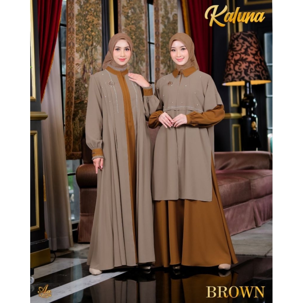 PO‼️[ORDER VIA CHAT-JANGAN CHECK OUT] Gamis Perempuan Dewasa Kaluna Dress by Aden Hijab