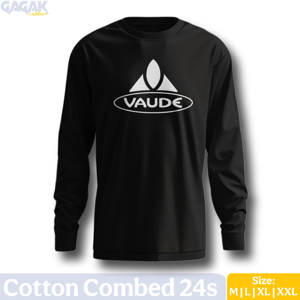 gagak outdoor kaos baju pendaki gunung unisex pria dan wanita Vaude logo 1 lengan panjang