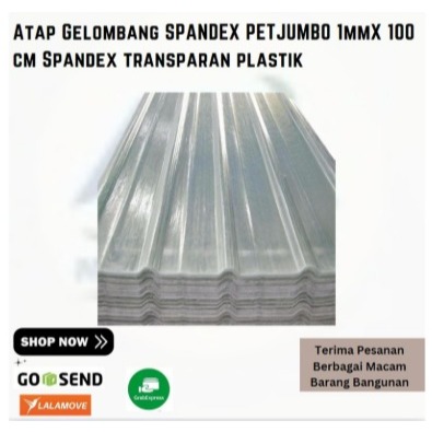 Atap Gelombang SPANDEX PETJUMBO 1mmX 100 cm Spandex transparan plastik