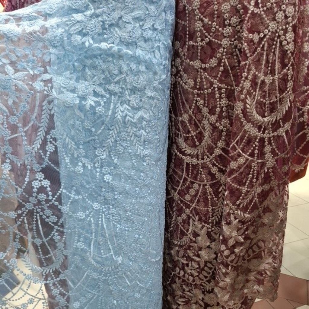 KAIN TILE/ BAHAN KEBAYA/ KAIN TULE UNTUK  BAJU PESTA TERBARU MURAH