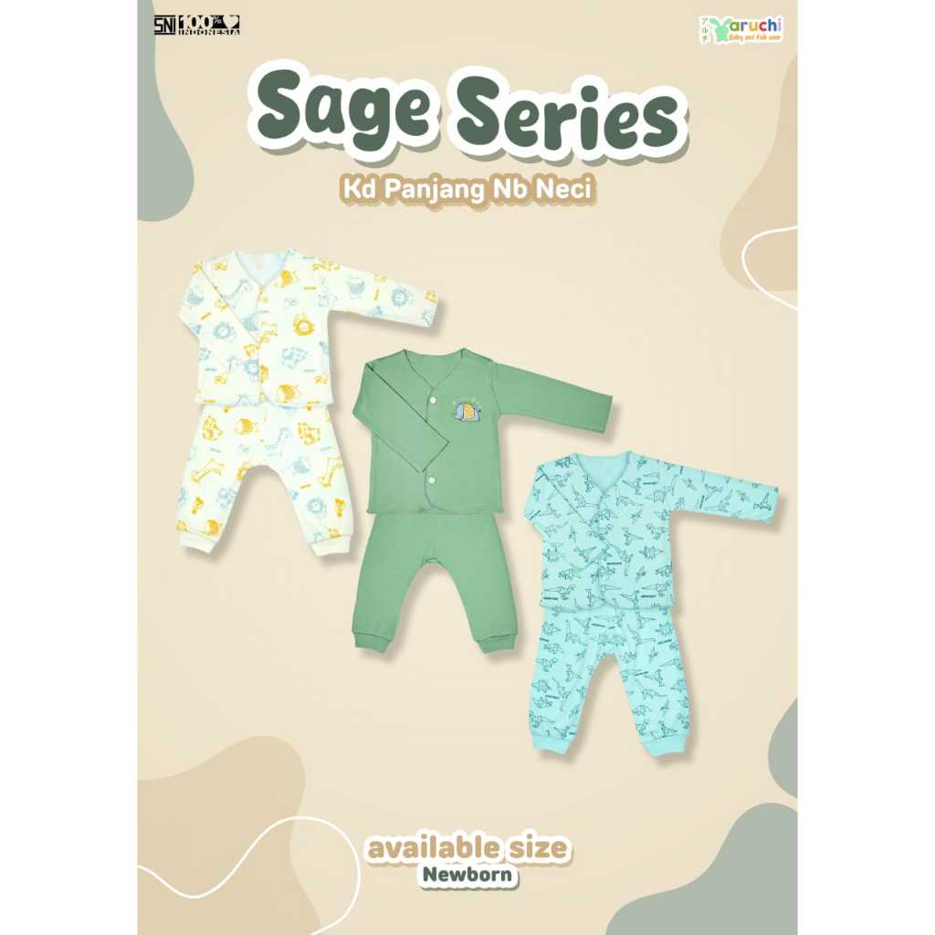 Aruchi Baby Setelan Panjang Kc depan Motif New Born 0-3 Bulan/Aruchi baju bayi/Aruchi setelan bayi