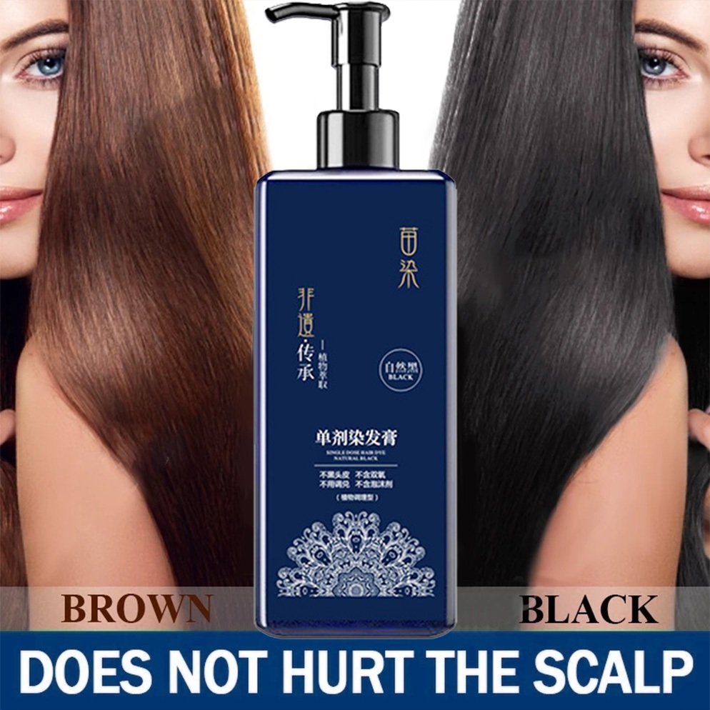 COD Semir rambut hitam tahan lama cat rambut hitam Pewarna Rambut Cepat Tanpa Bleaching Hair Color p