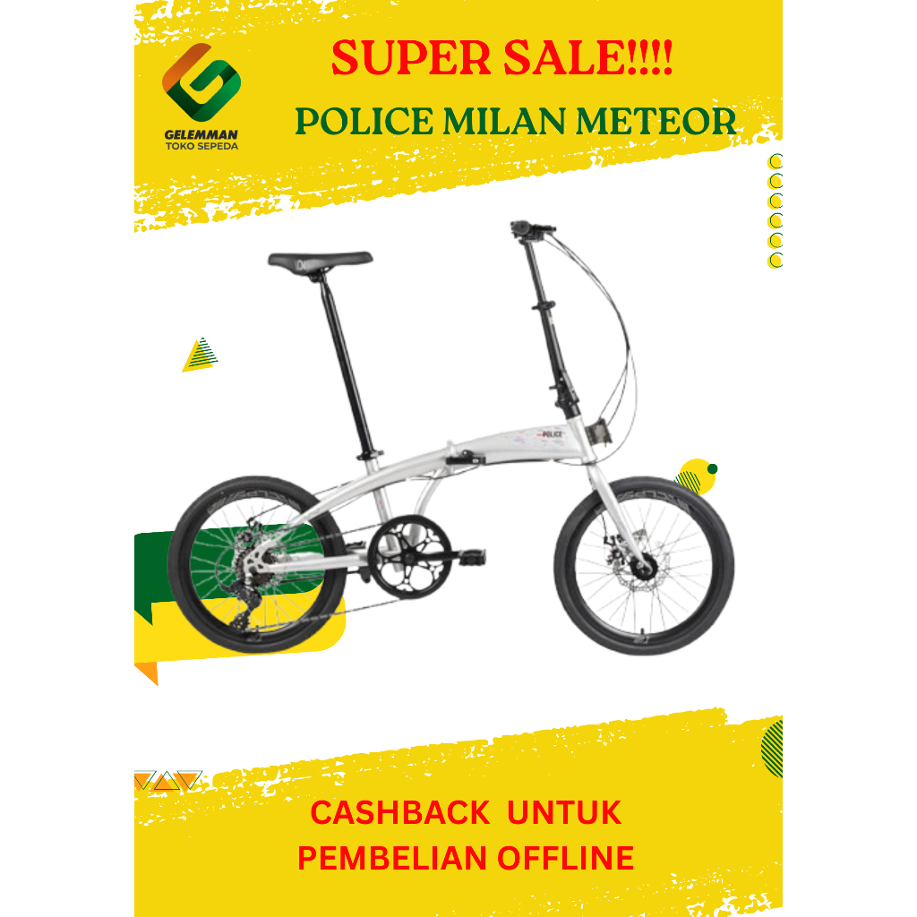 Sepeda lipat police milan 20 inch meteor