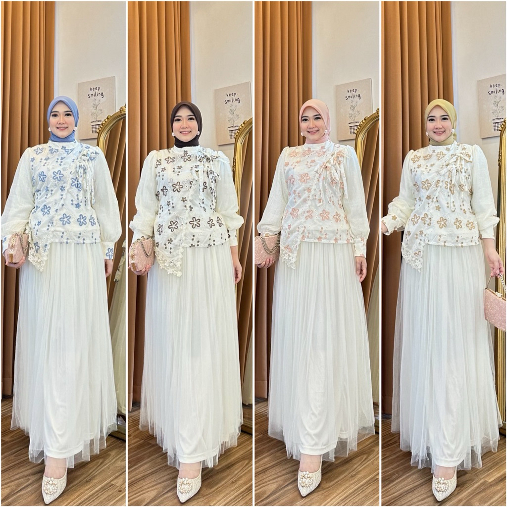 Set Rok Tile Brukat baju Lebaran