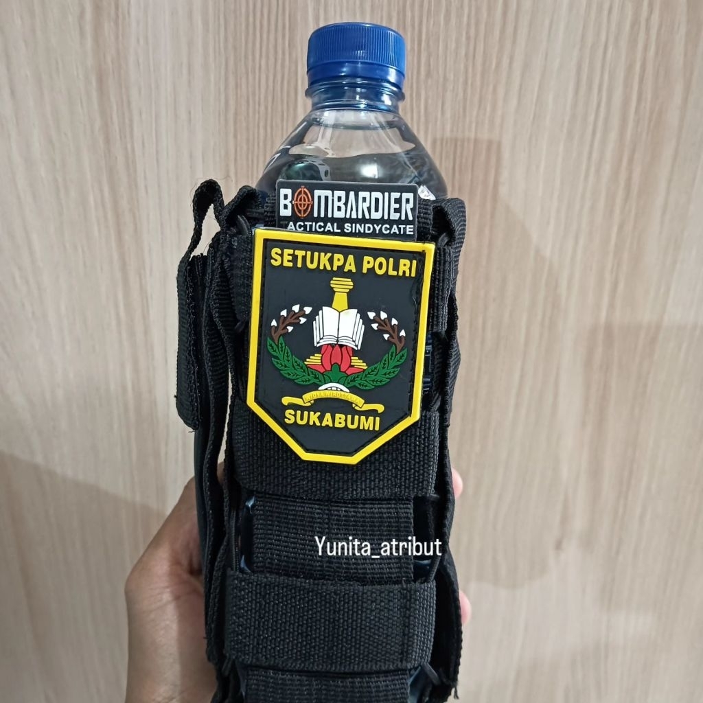 Tempat Minum botol Siswa Sip Setukpa Terbaru | sarung Aqua logo Setukpa polri