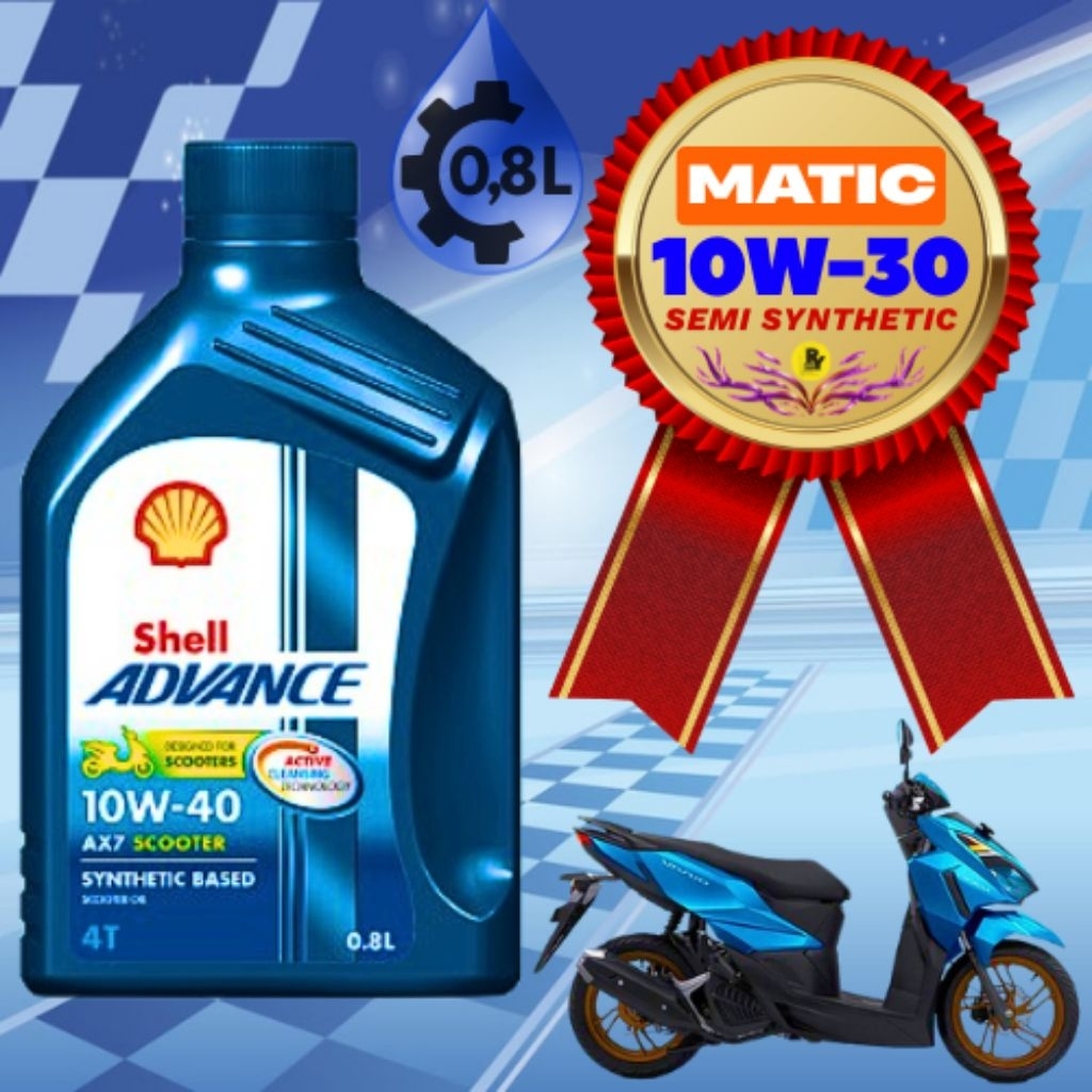 Shell AX7 SCOOTER 10W-30 API SL JASO MB SEMI SYNTHETIC 0,8 Litre