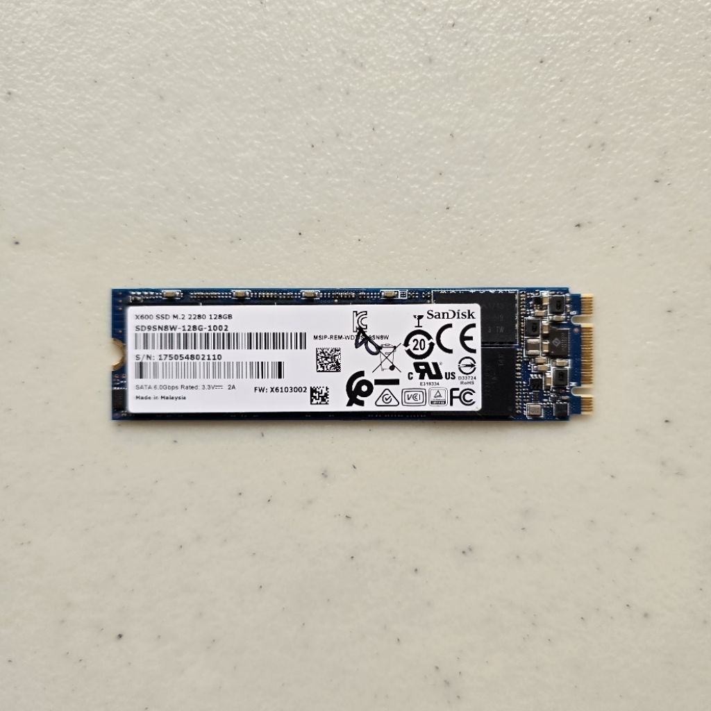 Sandisk X600 SATA SSD 128GB M.2 2280
