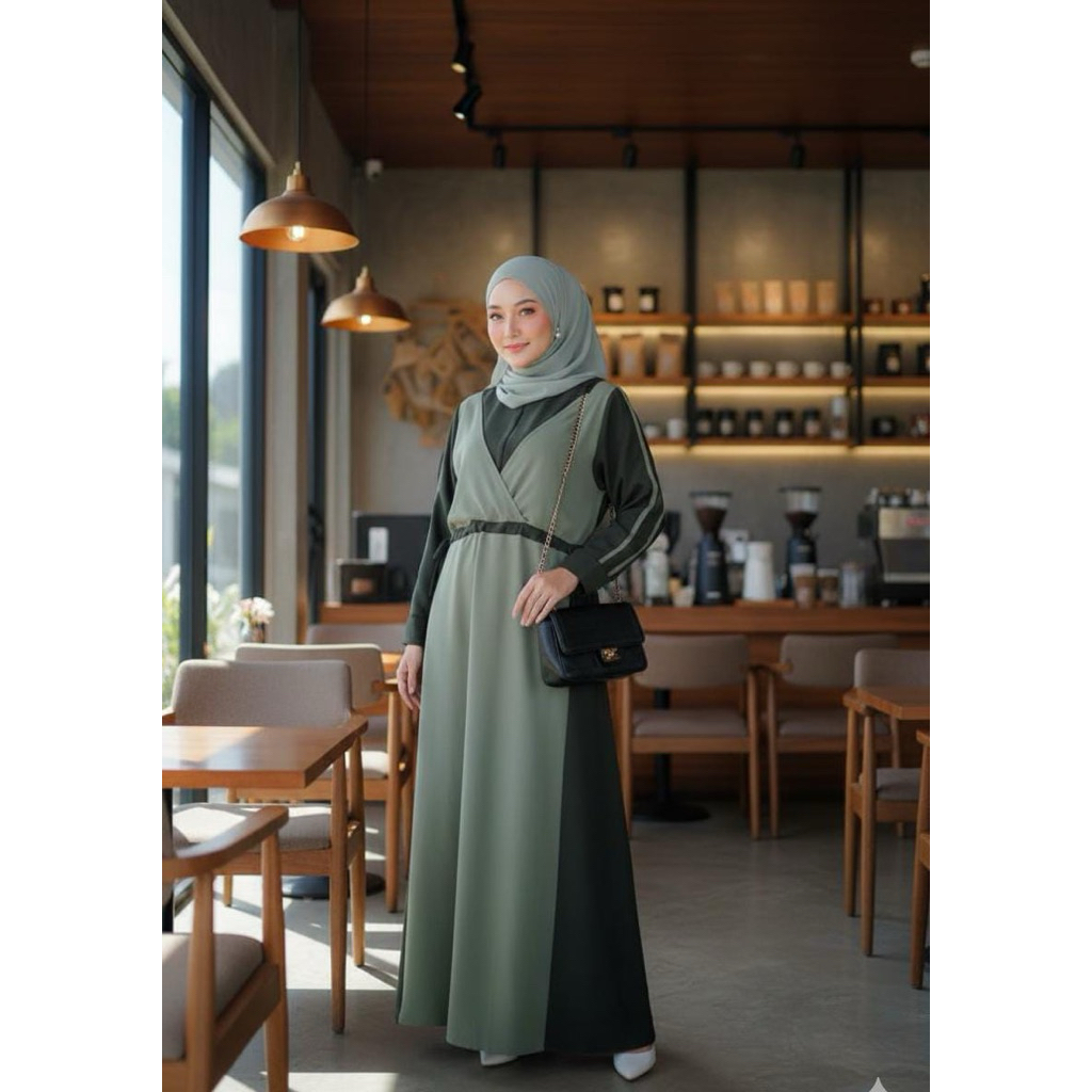 BARU GAMIS SAKURA DRESS  POLOS  ORI ZAHIN COLLECTION/ /ITY CREPE Khayra